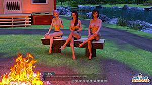 Ep18 unveils Eve caught masturbating in shower, helping the hotties with steamy 3D action.