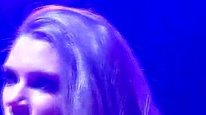 Skinny European Babes Rip Clothes For Dildo Show On Public Stage.