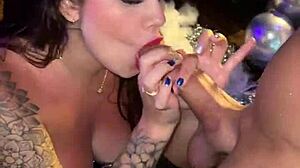 public blowjob for bodybuilder at birthday party with sara blonde and duncan saint