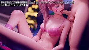 omg i’m so into this overwatch dva cosplay blowjob hentai uncensord