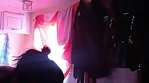 Sucking deep load from canadian slut in intense blowjob