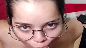 Couple Brunette Babe Gives Blowjob Leading To Creampie And Facial