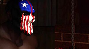 sub-slut with big tits gets gagged and pounded hard by black cock.