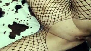 Sexwife gets intense anal from husband's friend in stockings.