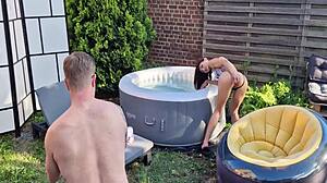 why is gratis jadilica doing anal masturbation in outdoor solo show?