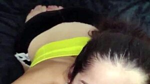 Couple Brunette Babe Gives Blowjob Leading To Creampie And Facial