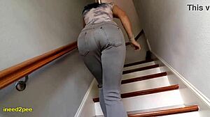 Real desperation and girl pee fetish with piss on body and humiliation