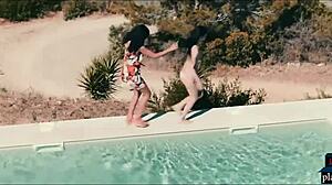 voyeuristic brunette watches hot european couple fuck