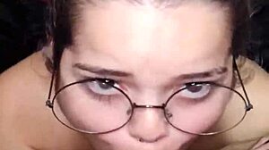 Couple Brunette Babe Gives Blowjob Leading To Creampie And Facial