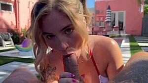 Blonde tatted big booby step sis asked for help on vacation: I want your cock in me now! 😏