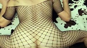 Sexwife gets intense anal from husband's friend in stockings.