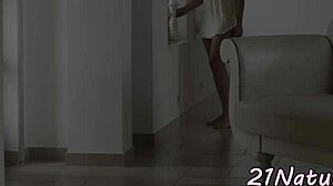 Beautiful European Babe Bent Over For Intense Pussyfucking After Blowjob And Facial