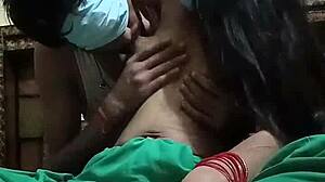 Indian bhabhi's boobs pressed and sucked hard by devar in homemade clip