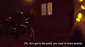 Waitress with natural tits gets roughly banged in van during break