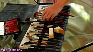 petite teen lesbians with glasses kissing and licking each other orally