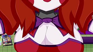 Circus baby with big boobs in anime style