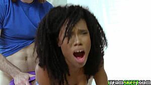 Brick Danger Slams Ivory Logan’s Tight Ebony Twat in Doggy and Missionary