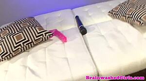 hypnothized blonde worships cock in office storyline