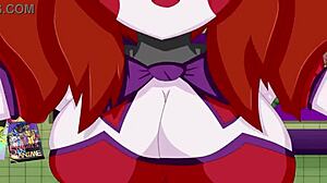 Circus baby with big boobs in anime style