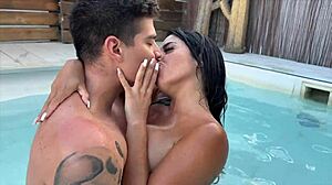 Let's lick in missionary by the pool.