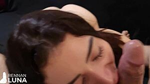 Young Brazilian babe squirts thrice during intense ass play