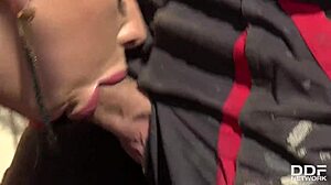 Rooftop blowjob with milf!