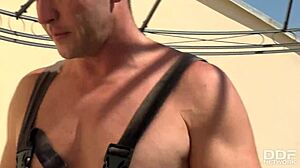 Rooftop blowjob with milf!