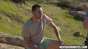 Bareback twink hookup before wedding with athletic rimjob action