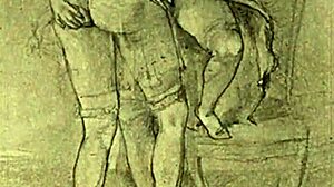 Vintage erotic drawings with bold retro style