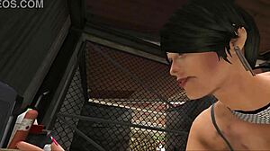 Cristina fucked by two mechanics in workshop!