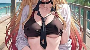 Sexy big tits babe in hentai animation