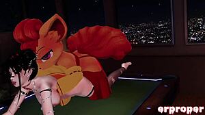 vrchat vulpix and trainer get down for special naughty training in anime style