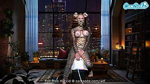 big boobs pussy cat costume girl masturbating with dildo and blowing monster cock on camsoda!