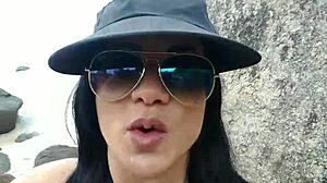 Latina Amateurs Enjoy Beach Walk And Discover Fun Activities.