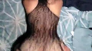 How does this petite morena have such a stunning backside?