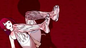 in this 3d hentai, a huge ass babe squirts during blowjob and sex