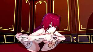 in this 3d hentai, a huge ass babe squirts during blowjob and sex