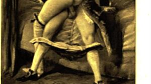 Vintage erotic drawings with a sensual retro vibe