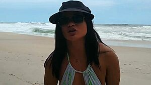 Latina Amateurs Enjoy Beach Walk And Discover Fun Activities.