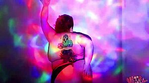 bbw goddess undressing in oiled striptease dance