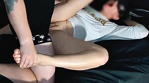 Sexy bitch craves intense foot play pleasure