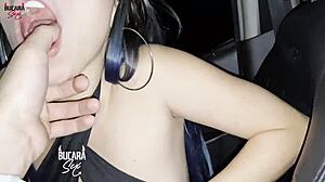 latina gets paid with sex and blowjob in uber