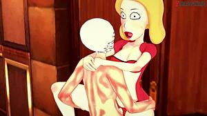 Beth smith enjoys hard sex in rick and morty fantasy animation