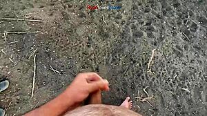 Brunette Amateur Masturbates Cock Under Bridge In Usa