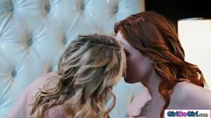 Lesbian milf Charlie Forde licks Siri Dahl’s big tits armpit hard!