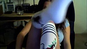 Check out this teen with huge natural tits spreading her pussy on cam