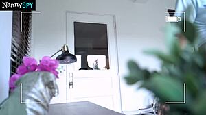 I caught Charity masturbating her tight pussy on nanny cam