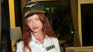 The policewoman was very arrogant so i decided to fuck her bent over in missionary creampie