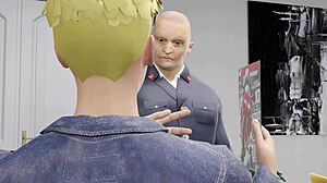 Maya engages in threesome sex in lingerie in anime style