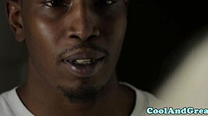 Coola 72, a mature woman, sucks big black cock and gets cum on her big tits.